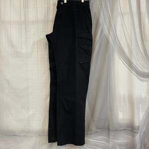 TRU-SPEC Y2K Size 14 Black Tactical Cargo Pants Raw Hem